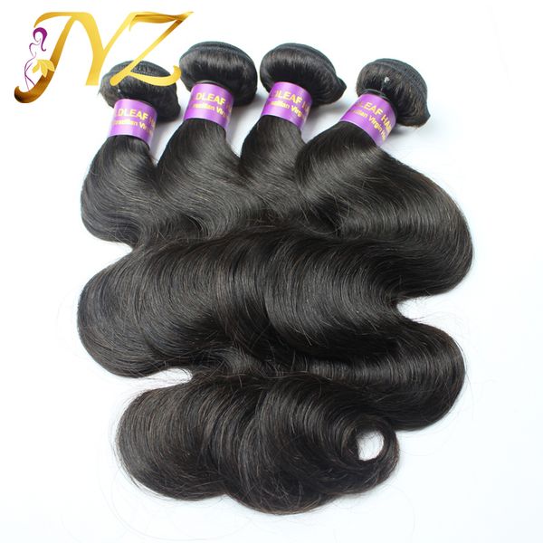 

wholesale unprocessed hair brazilian body wave hair weft 3 pcs lot 8-30 goldleaf hair products dhl ing, Black