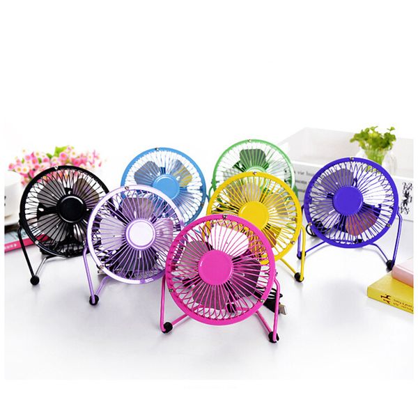 360 Döndür Metal USB Fan Mini Taşınabilir Renkli Dizüstü Güç PC Masası Fan 16 Renk