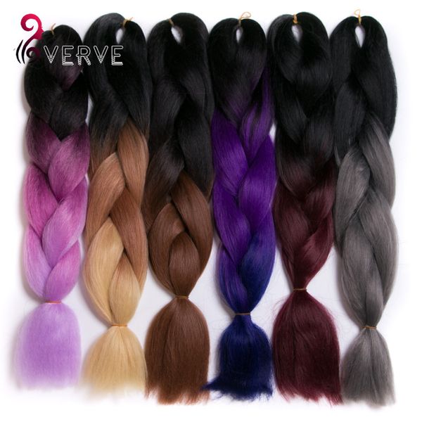 Synthetic Two Tone Colors Braiding Hair 100g Piece Bundle Multi
