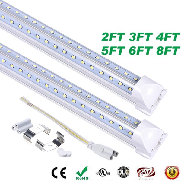 

v-shaped 2ft 3ft 4ft 5ft 6ft cooler door led tubes t8 integrated led tubes double sides led lights 85-265v