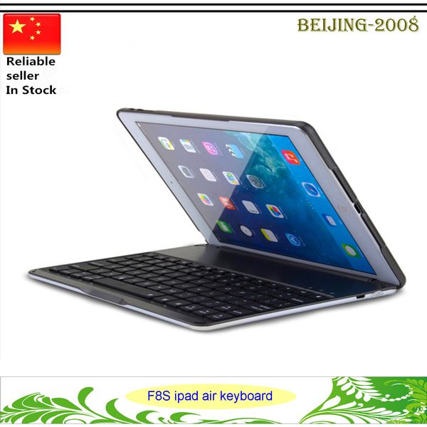 

крышка клавиатуры bluetooth f8s цветастая с подсветкой для ipad air case teclado para алюминиевого сплава smart cover для ipad air с подстав
