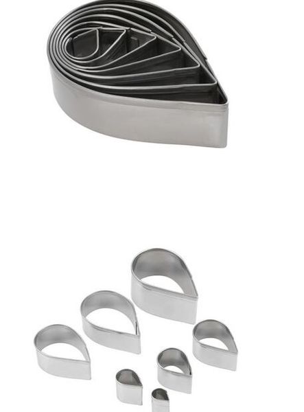 

fashion 7pcs/set kitchen baking mold fondant party wedding decor water droplet/rose petal cookie cake cutters biscuit pastry mould cute