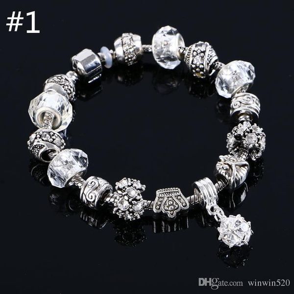 

beaded charms jewelry bracelets infinity beads bracelet 6 colors fashion silver daisies murano glass&crystal european charm beads fits, Golden;silver