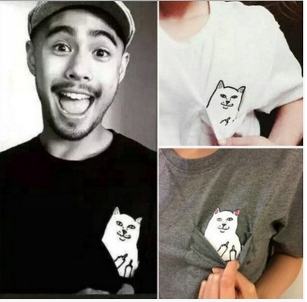 

Pocket cat футболки для мужчин мода дешевые cat футболка с коротким рукавом смешной кот