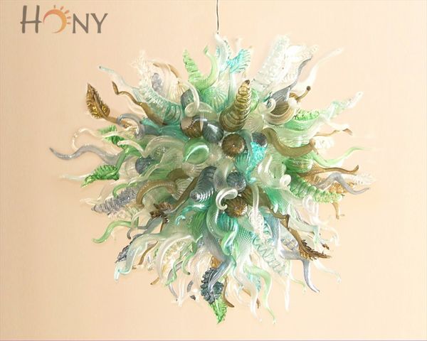 

бесплатная доставка ac светодиодные лампы 110 в / 240 в боросиликатные красочные выдувные хрустальные люстры стекло art home deco