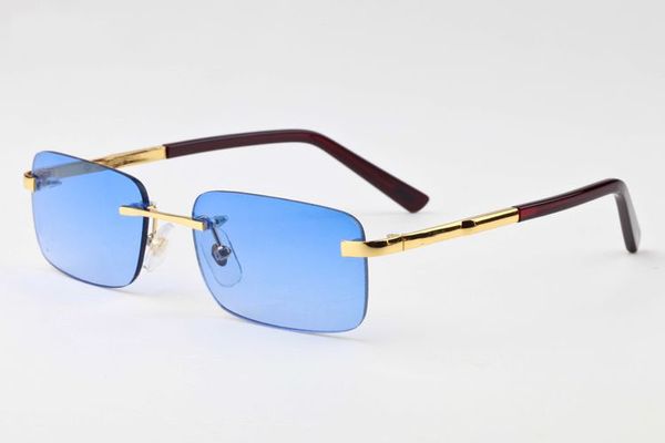 

4 colors vintage retro rimless frameless alloy legs buffalo horn glasses with red box case men women sunglasses eyeglasses, White;black