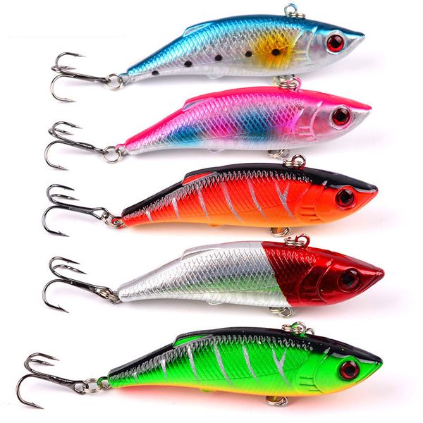 

new 3d eyes vib fly fishing crankbait 8cm 9.7g ps painted casting laser bait plastic artificial lure