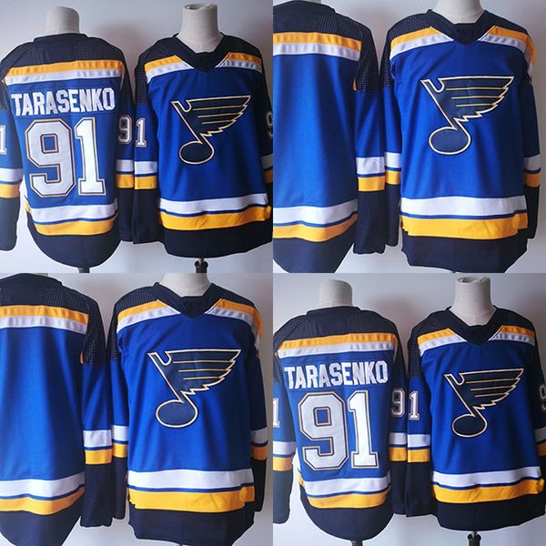 

91 Vladimir Tarasenko 2017-2018 Season New St. Louis Blues Jerseys Stitched Men Blue Hockey Jersey S-3XL Free Shipping