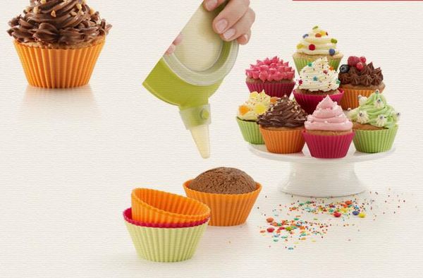 Yeni Gelmesi 5 cm Silikon Cupcake astar Kek Çikolatalı Kek Muffin Gömlekleri Puding Jöle Pişirme Kupası Kalıp