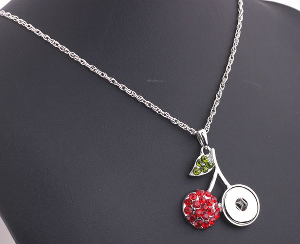 

6 styles snap chunks water drop rhinestone pendant necklace fashion design snap button necklace button giner button necklace w chain, Silver