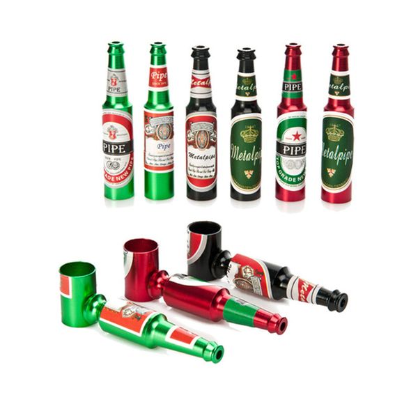 

Wholesale Native Wine Bottle Metal Tabacco Pipes Adult Smoking Pipe Fashion Easy Smoking Accessories Bottle Shape