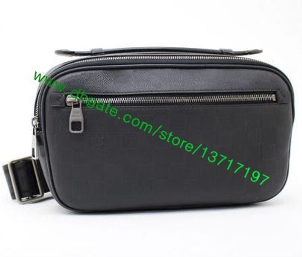 

Мужская одежда высшего качества Black Plaid Real Leather AMBLER N41289 Сумка для одежды для дизайн