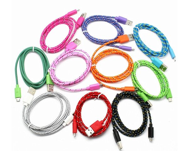 

sale 3m 2m 1m fabric braided nylon data sync usb cable cord charger charging coloful for samsung s4 s6 6s blackberry htc nokia lumia