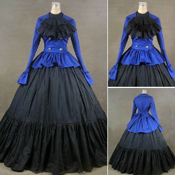 

gt020) long sleeves gothic victorianlolita dress ball gown fancy prom dress halloween party masquerade costume xs s m l xl xxl, Black;red