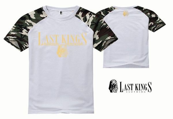 

s-5xl new clothing men's black hip hop short sleeve o-neck t shirt last kings ing, White;black