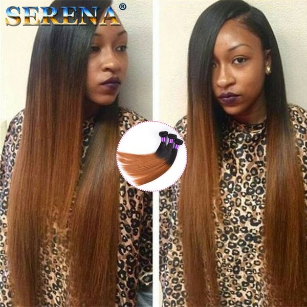 7a Brazilian Blonde Ombre Virgin Human Hair Silky Straight Weaves