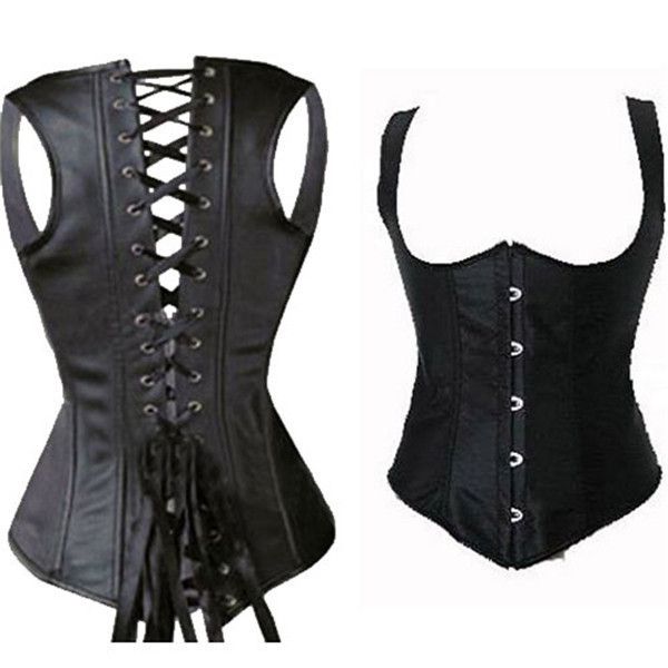 

wholesale-new women underbust corsets products plus size body shaper corset and bustier waist trainning corset costumes, Black;white