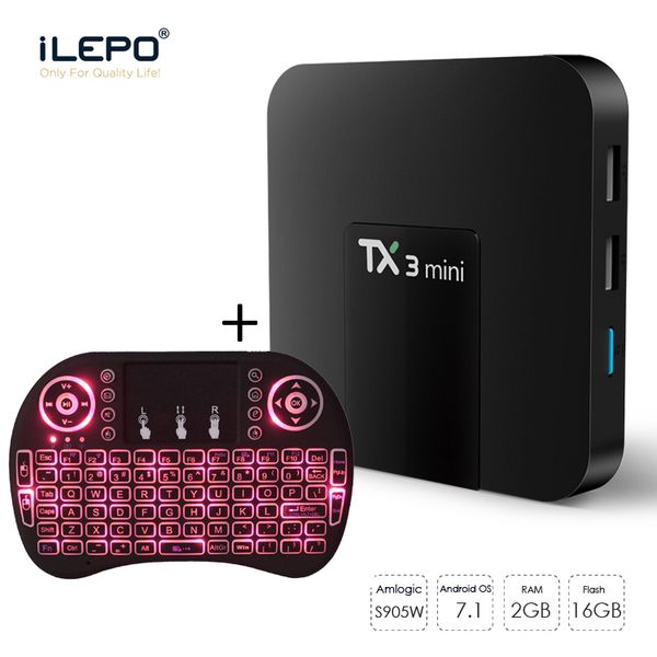 

TX3 мини Android TV Box с Air Mouse KeyBoard 2G 16G Интернет 4K Media Player S905W Quad Core Set Top IPTV Box