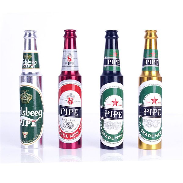 Tubo di fumo in bottiglia di birra con tubi di fumo in alluminio colorato da 83 mm*17 mm per tubi a manico per tabacco da erbe per tabacco da erbe