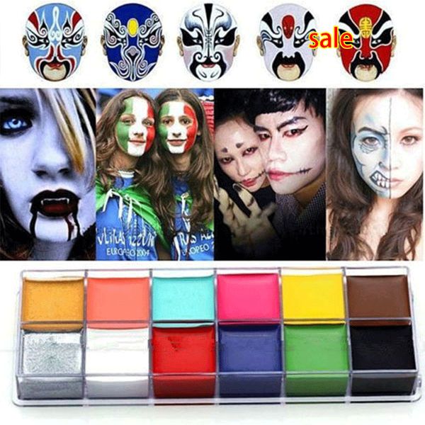 

1 set 12 colors flash tattoo face body paint oil painting art halloween party fancy dress beauty makeup tools