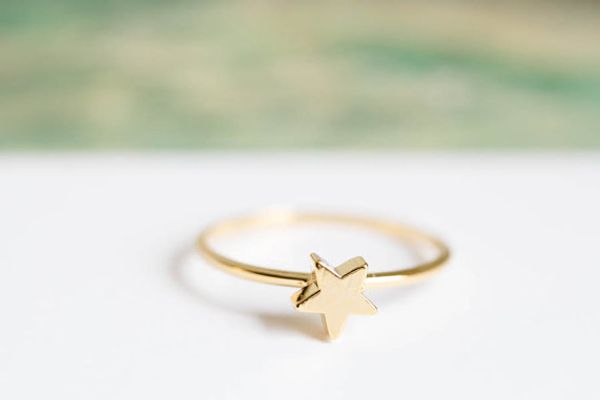 

fashion d pentagram pentagram ring ring pure manual welding for women in selling wholesale and mixed color, Golden;silver