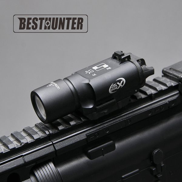 

Tactical SureFire X300 Ультра пистолет пистолет Light X300U 500 люмен Высокопроизводительный винтовочный фонарик Fit 20 мм Пикатинни Уивер-Рейл