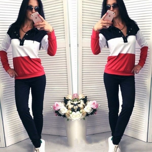 

Hot Sale! New Women active set tracksuits Hoodies Sweatshirt and Pant Running Sport Track suits 2 Pieces jogging femme long sleeve clothes