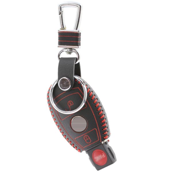 

2 buttons for mercedes-benz genuine leather car key bag/case wallet holder remote key cover ing