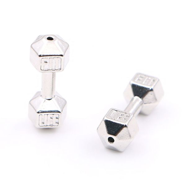 

barbell dumbbell spacer beads charm fit life diy beaded fitness bracelets jewelry handmade making ing, Bronze;silver