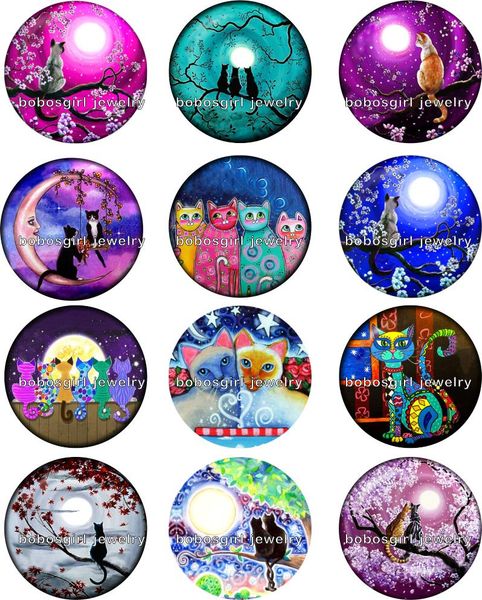 

moon cat snap button jewelry charm popper for snap jewelry good quality 12pcs / lot gl262 jewelry making, Crystal