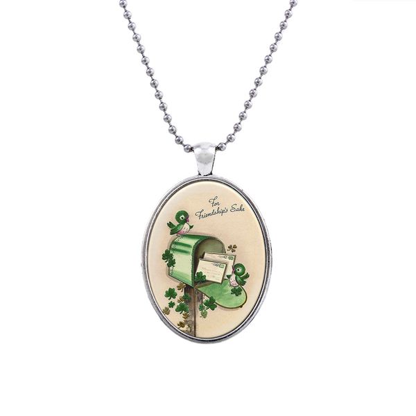 

cp1601069 fashion jewelry hight quality glass necklace sets for women jewelry unique mailbox design party gift, Silver