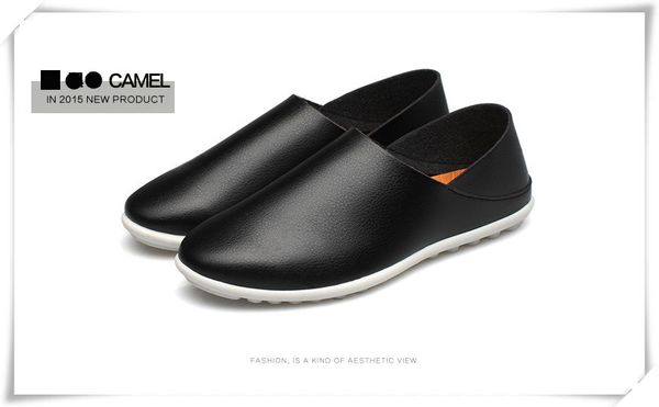 

new fall of men's casual shoes black shoes single male british round soft leather shoes men's casual shoes