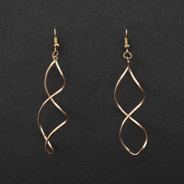 

new punk jewelry for women silver gold color geometric weave spiral dangle drop earrings charm earring of