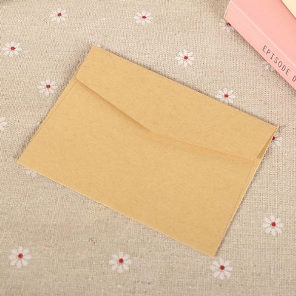 Atacado- 50pcs lxw: 11x8cm colorido mini kraft envelope business vip cartão de festas de casamento de casto de casamento pequeno papel de papel de convite envelopes