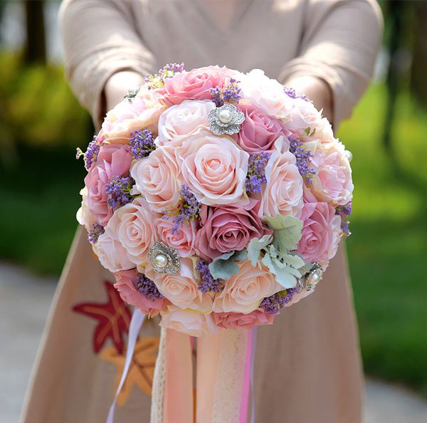 Acheter Bouquets De Mariage Artificiels De Fleur De Soie Vintage