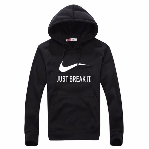 

just break it men hoodies sweatshirts pullover letter printed long sleeve cotton fashion style streetwear men hoodies jacket, Black