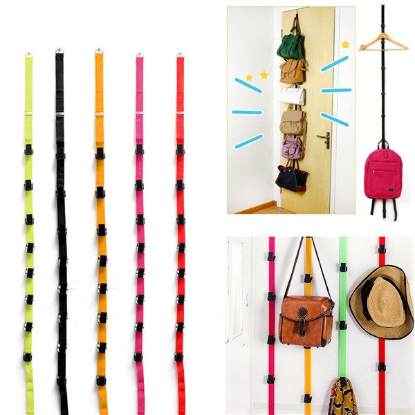 

stylish fashion over door hat bag clothes coat rack holder organizer adjustable straps hanger lowest price
