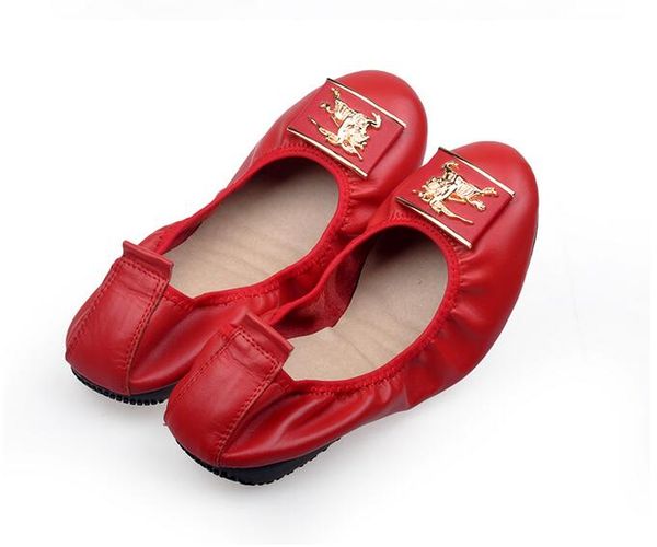 

2016 New arrival fashion luxury elegant minimalist breathable soft metal pattern genuine leather women ballet flat shoes