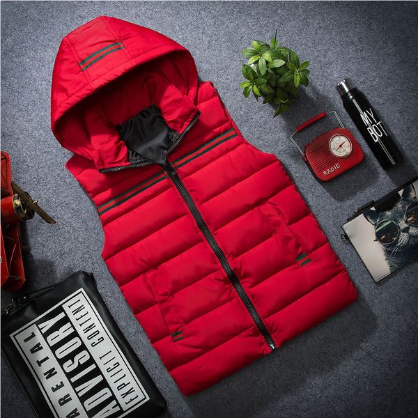 

Winter Vest men Hooded couple down cotton Korean Splice Slim vest female coat big yards thick Jacket waistcoat