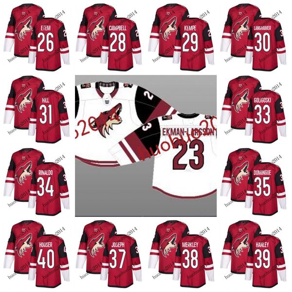 

Arizona Coyotes 2017-2018 Season 26 Emerson Etem 28 Andrew Campbell 29 Mario Kempe 30 Mark Langhamer 31 Adin Hill 32 Raanta Hockey Jerseys