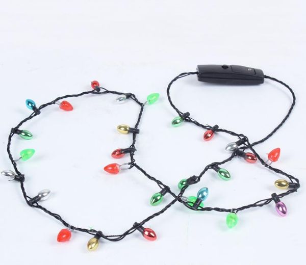 

wholesale 100pcs led necklace necklaces flashing beaded light toys christmas gift dhl fedex ing