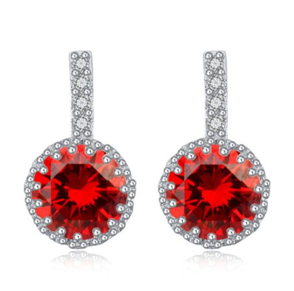 

earrings jewelry fashion women brief platinum plated zircon circle lucky stud earrings, Golden;silver