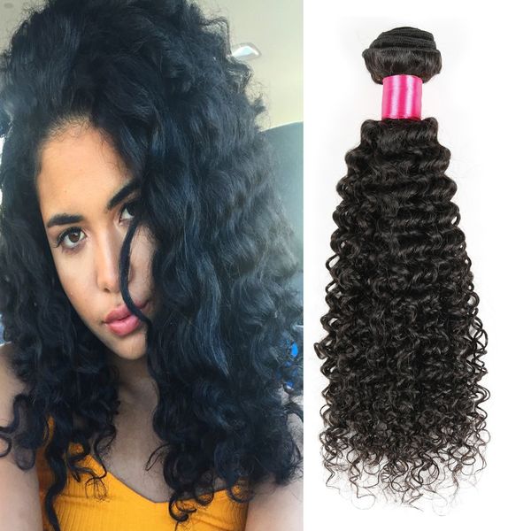 Russian Kinky Curly Virgin Human Hair Extensions 100 Brazilian