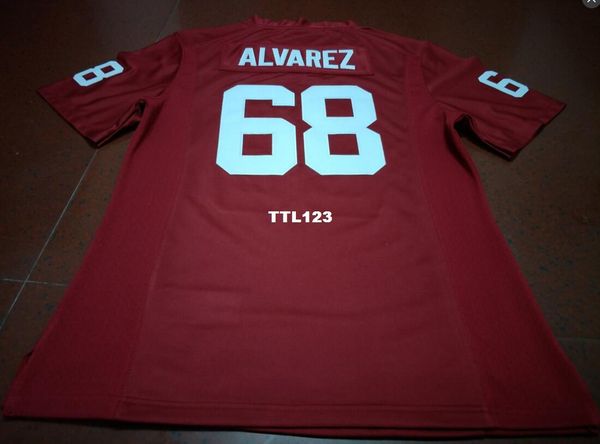 

men #68 jonathan alvarez red white oklahoma sooners alumni college jersey or custom any name or number jersey, Black;red