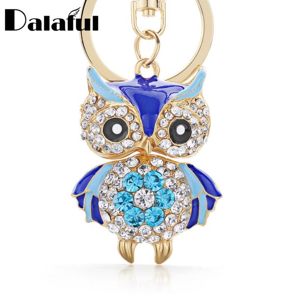 

Cute Owl Crystal Key Chains Rings Holder For Women Flower Purse Bag Buckle Pendant For Car Keyrings KeyChains K288