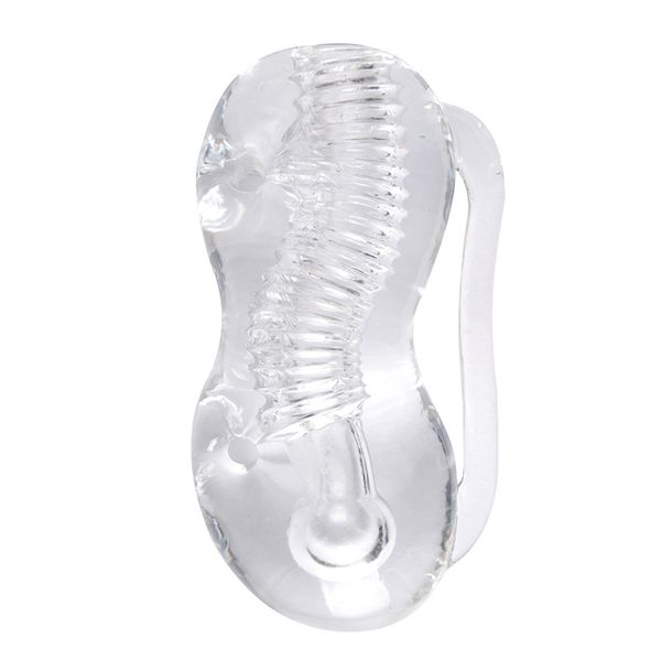 Trainer per pene in silicone trasparente, masturbatore maschile, figa tascabile, tazza per masturbazione elastica, giocattoli sessuali per adulti per uomini 0701