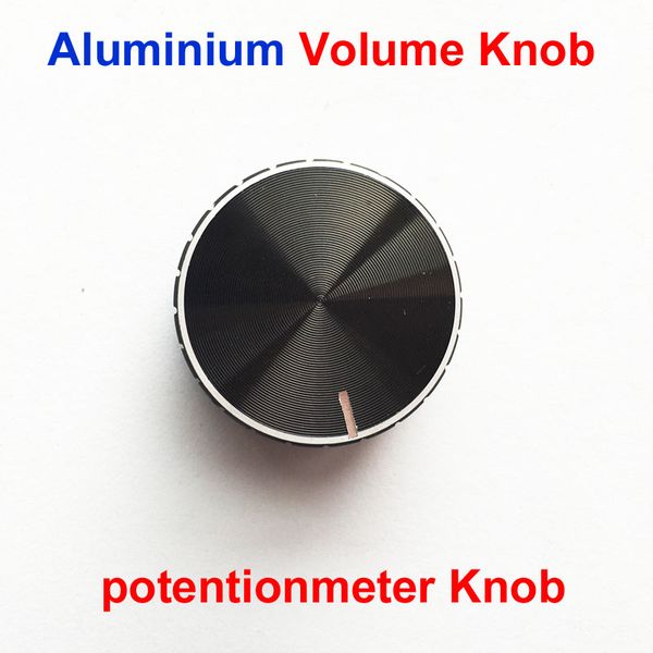

wholesale-new 10pcs black volume potentiometer knobs aluminum alloy knob diameter 28mm*16.5mm/6mm inner dia laciness knob