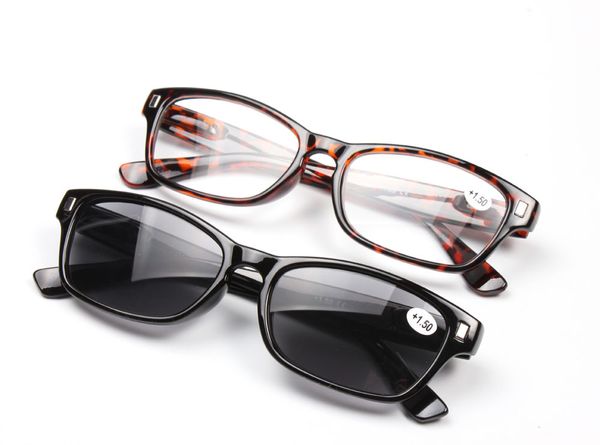 Neue Frauen Black Sun Lesebrille Black Leopard Sun Reader Brillen für Mann +1,0 +1,5 +2,0 +2,5 +3,0 +3,5