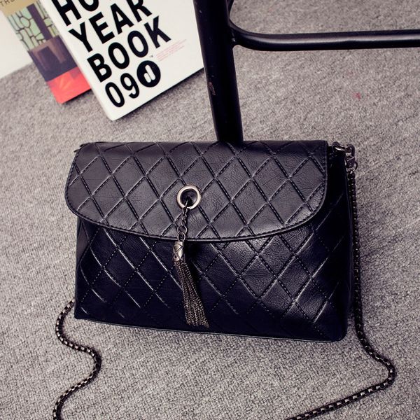 

2016 small diamond lattice chains tassel handbags new women envelope clutch famous designer ladies shoulder bags messenger crossbody bags