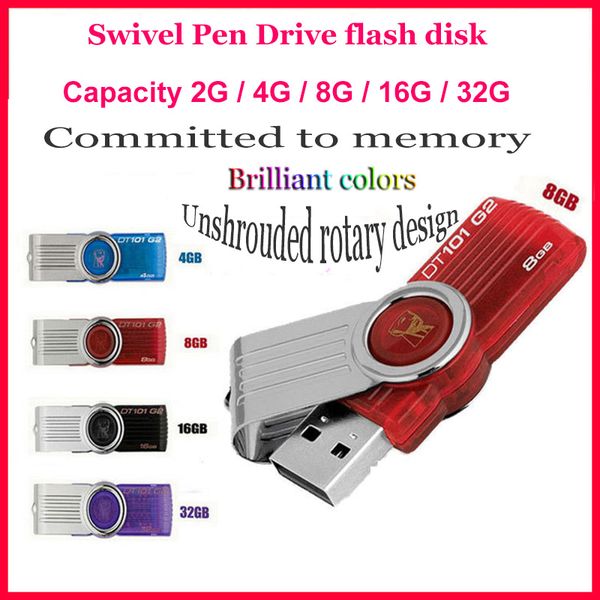 

wholesale flash memory 4gb 8gb 16gb 32 gb swivel usb 2.0 metal stick pen drive storage thumb disk ing